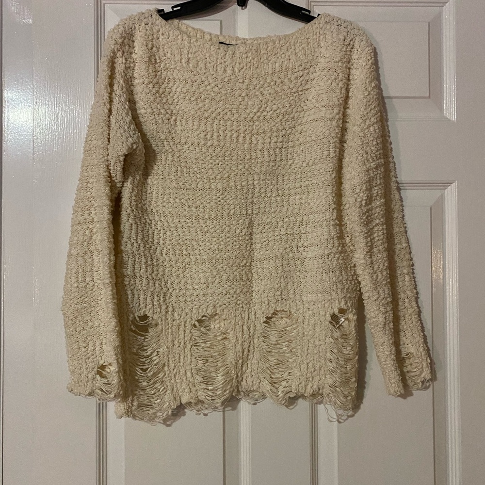 SHEIN Textured Cream Sweater